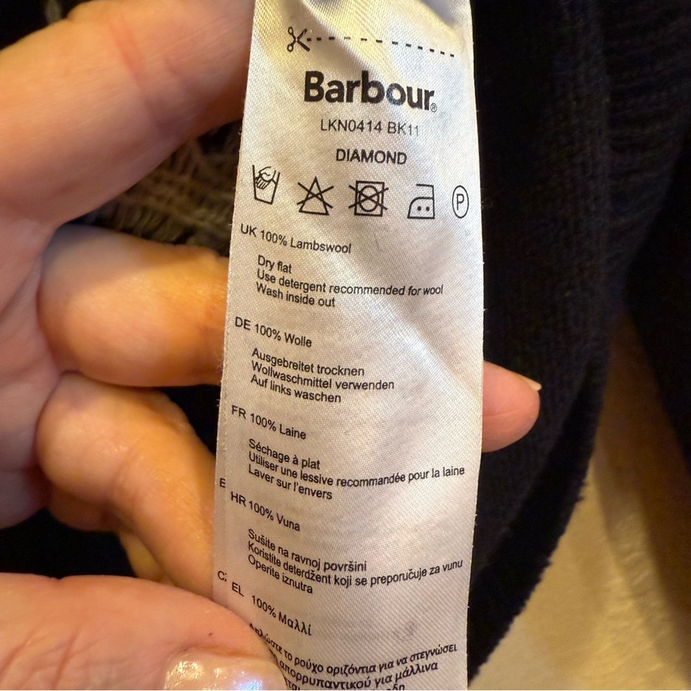 Barbour Black and Gray Houndstooth Wool Knit Sweater sz10 - Picture 10 of 10